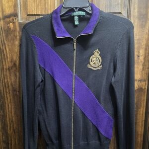 Ladies Lauren Ralph Lauren Preppy, Old Money, Varsity Club Sweater Jacket